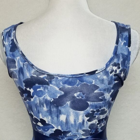 VINTAGE Twisted Paris Blue Floral Sash Maxi Dress - Picture 12 of 16